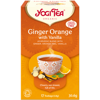 Yogi Tea ginger, orange with vanilla 17 poser