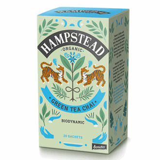 Hampstead Tea økologisk grønn te chai 20 poser