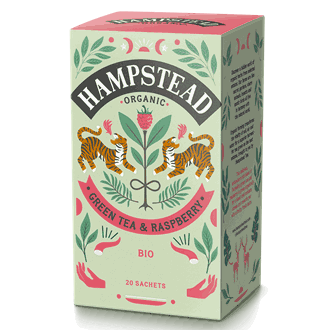 Hampstead Tea økologisk grønn te med bringebær 20 poser