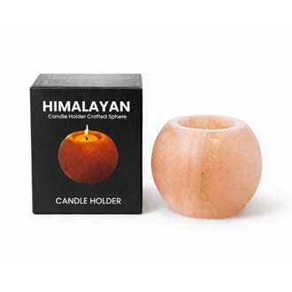 Goodlife himalayan salt candle holder crafted round