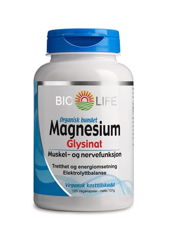 Bio life magnesium glysinat 120 kapsler