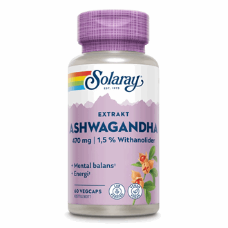 Solaray ashwagandha ekstrakt 470 mg 60 kapsler