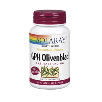 Solaray GPH olivenblad 250 mg 60 kapsler