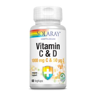 Solaray vitamin C & D 60 kapsler