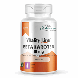 Vitality line betakaroten 15 mg 120 kapsler