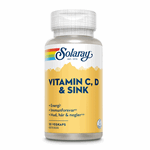 Solaray vitamin C, D & sink 30 kapsler