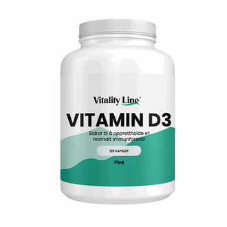 Vitality Line vitamin D3 80µg 120 kapsler