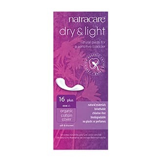 Natracare dry & light inkontinensinnlegg plus 16 stk
