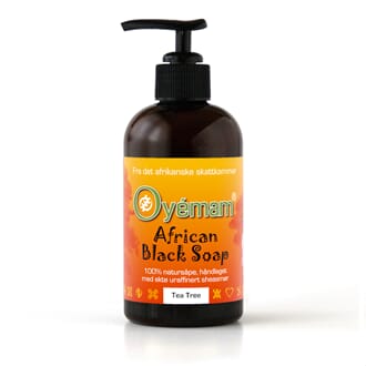 Oyemam flytende african black soap med tea tree 250 ml