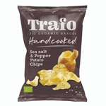 Trafo handcooked chips sea salt & peppers 125 gr