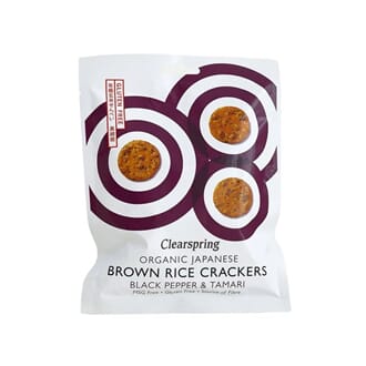 Clearspring brown rice crackers pepper & tamari 40 g