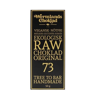 Wermlands Raw Sjokolade Original 73% Øko 50gr