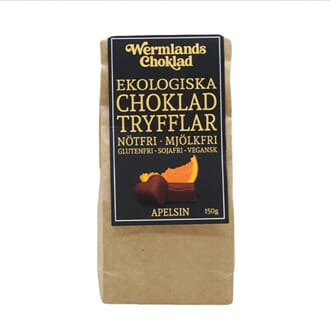 Wermlands Sjokoladetrøfler Appelsin Øko 150gr