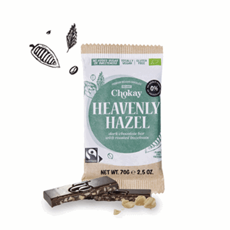 Chokay Mørk Sjokolade Vanilje & Hasselnøtter Øko 70gr