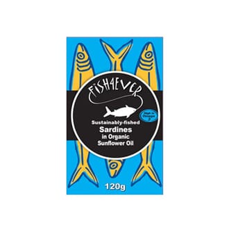 Fish 4 Ever Hele Sardiner i Økologisk Solsikkeolje 120gr