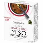 Clearspring rød miso suppe pasta med sjøgrønnsaker 4 x 10 g