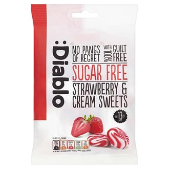 Diablo strawberry & cream sweets 75 g