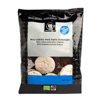 Urtekram riskaker mini m/mørk sjokolade 60 gr