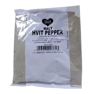 Saga malt hvit pepper pose 75 g