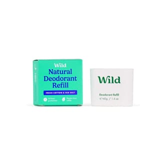 Wild deodorant fresh cotton & sea salt refill mintgrønn 40 g