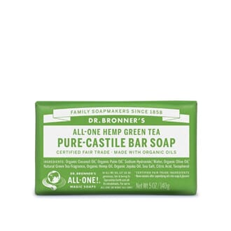 Dr Bronner pure castile såpestykke grønn te 140 g