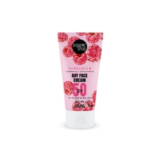 Organic Shop sunscreen raspberry face cream SPF 50 50m
