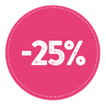 Rosa vippetass med -25%