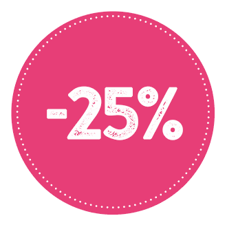 Rosa vippetass med -25%