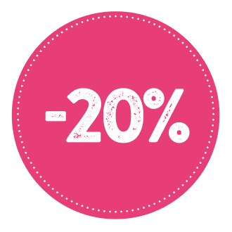 Rosa vippetass -20%